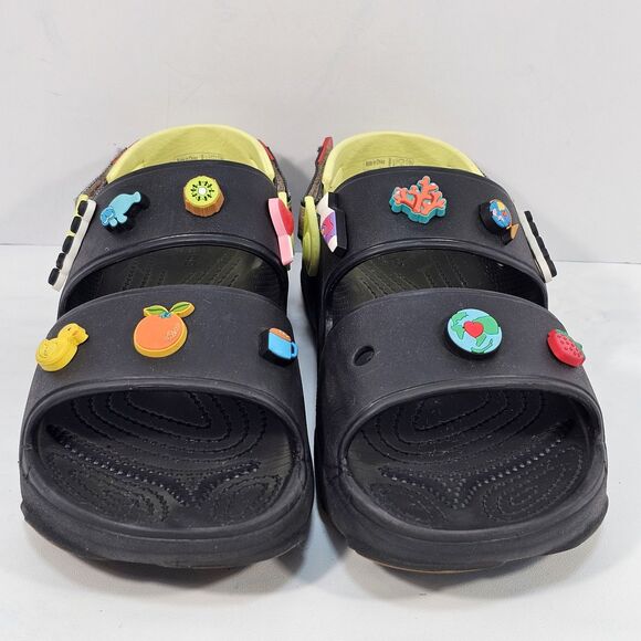 Crocs Classic Allterrain Ikat Sandal Unisex M9 W11 Black Multi Comfort Strap - Picture 2 of 9